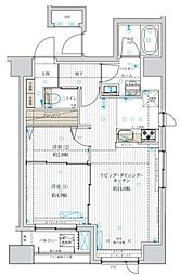アスブルーム奥浅草 4階2LDKの間取り