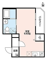 JR大阪環状線 大正駅 徒歩7分の賃貸アパート 3階ワンルームの間取り
