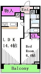 ラヴィッサン 1LDKの間取図画像