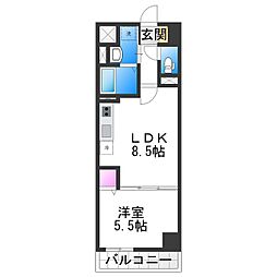 リアライズ今里南 1LDKの間取図画像