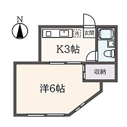 ときわハイツ 1Kの間取図画像