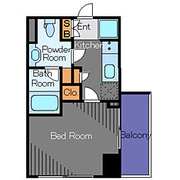 Brillia日本橋茅場町 4階1Kの間取り
