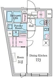 新宿区西新宿5丁目マンション 1DKの間取図画像