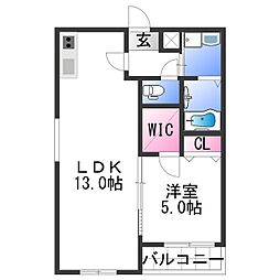 フジパレス吹屋町2番館 1LDKの間取図画像