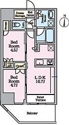 リビオメゾン東陽町ヒュッテ 2LDKの間取図画像