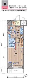 ルーブル東十条 1Kの間取図画像