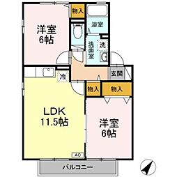 グランドソレーユ 2LDKの間取図画像