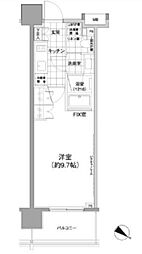 パークハビオ渋谷神山町 1Kの間取図画像