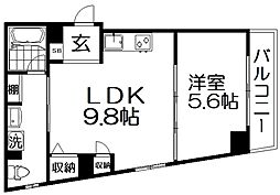 ピコットVII 2階1LDKの間取り