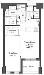 プライマル練馬豊島園 4階1LDKの間取り