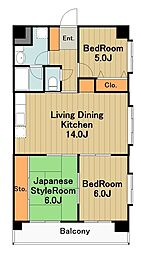 シャトー大沼2 3LDKの間取図画像