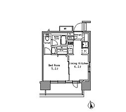 パークアクシス亀戸中央公園 1206 12階1DKの間取り