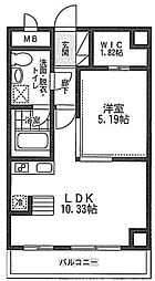ティアラ村上3 1LDKの間取図画像