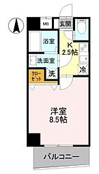 ハイムフローラ本町 1Kの間取図画像