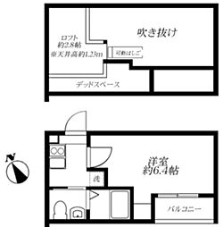 アザーレ・キュリオス相武台前 3階1Kの間取り