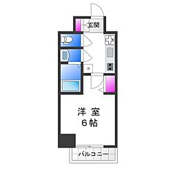 Le-Bear天王寺 1Kの間取図画像
