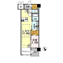 COCOMARINI 1LDKの間取図画像
