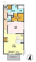 Lily Belle 1階1LDKの間取り