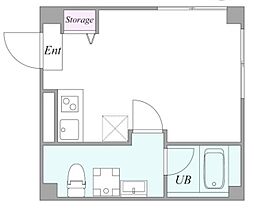 武蔵小山テラス 1階ワンルームの間取り