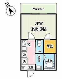 (仮称)キャメル西新井 1Kの間取図画像