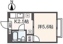 コーポ富士見ヶ丘 1Kの間取図画像