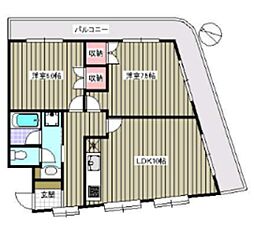ラ・ネージュ小石川 2LDKの間取図画像