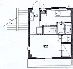 ライフジョイ北越谷2号館 1Kの間取図画像