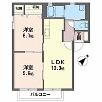 シエスタ・クレインＣ 101 ｜ 福島県郡山市鶴見坦１丁目10-22（賃貸アパート2LDK・1階・49.20㎡） その2