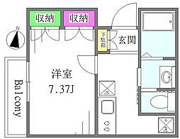 PRECIOUS　KITAMI 1階1Kの間取り