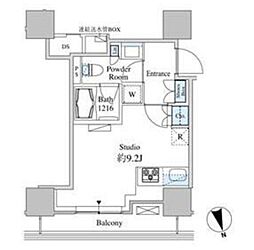 ベルファース芝浦タワー 12階ワンルームの間取り