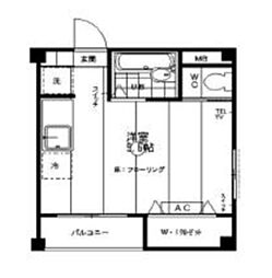ウェストシティタワーズ ワンルームの間取図画像