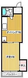 アーバン西新南 1DKの間取図画像
