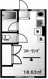 シティハイム21 ワンルームの間取図画像