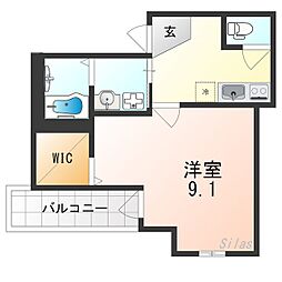 南海線 高石駅 徒歩7分の賃貸アパート 3階1Kの間取り