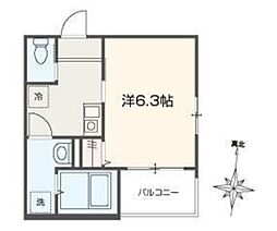 ＦＥＬＧＲＩＡ元加治 3階1Kの間取り