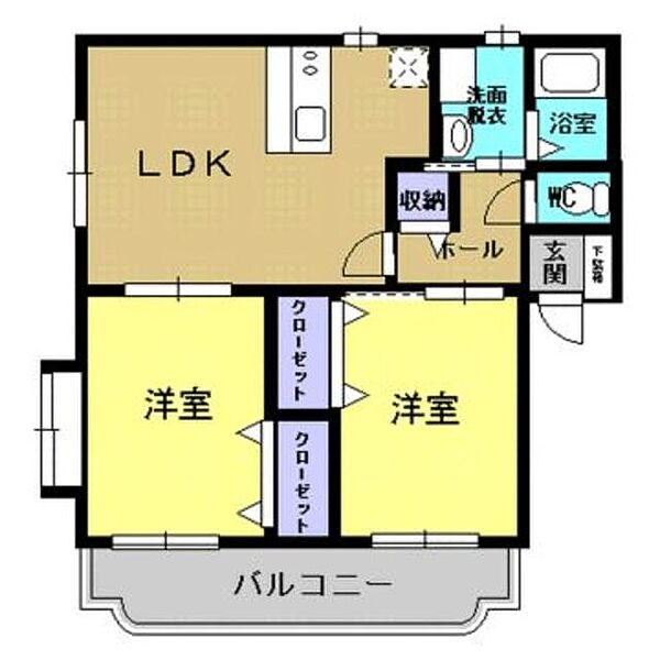 アークレアＹＩ 201｜宮崎県宮崎市吉村町(賃貸マンション2LDK・2階・49.81㎡)の写真 その2