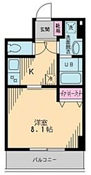 Court Oriel 2階1Kの間取り