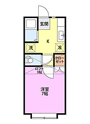 ハイムホープ 1Kの間取図画像
