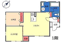 シャーメゾン綣8丁目 2LDKの間取り