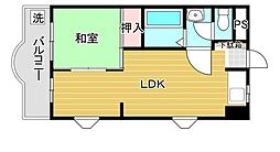 東亜レジデンス 1LDKの間取図画像