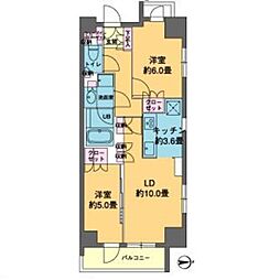 カスタリア東日本橋 2LDKの間取図画像