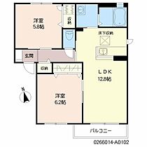 カーサ・ラピス　Ａ棟 A0102 ｜ 佐賀県佐賀市東与賀町大字下古賀1068-18（賃貸アパート2LDK・1階・54.81㎡） その2