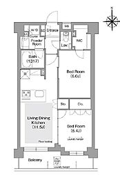 コンフォリア・リヴ文京護国寺 3階2LDKの間取り