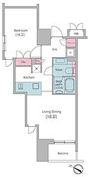 レジディア文京本駒込 3階1LDKの間取り