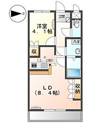 サニーサイド・コート・守木 1LDKの間取図画像