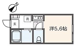 ヒルズ山手仲尾台 ワンルームの間取図画像