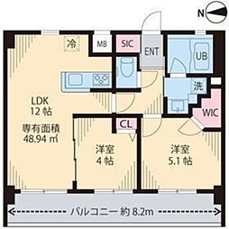 Mia Casa I 1階2LDKの間取り