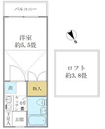 アーデル飛田給 1Kの間取図画像