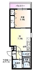 フジパレス吹田1番館 1DKの間取図画像