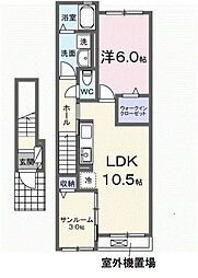 ル・トロ 2階1LDKの間取り
